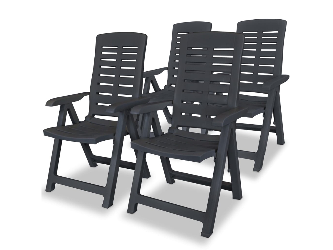 Reclining Folding Chair, Reclining Folding Chairs Vidaxl Antracite Plástico (n/a)