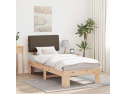 Vidaxl Estrutura De Cama Com Cabeceira Estofada Cinzento-acastanhado