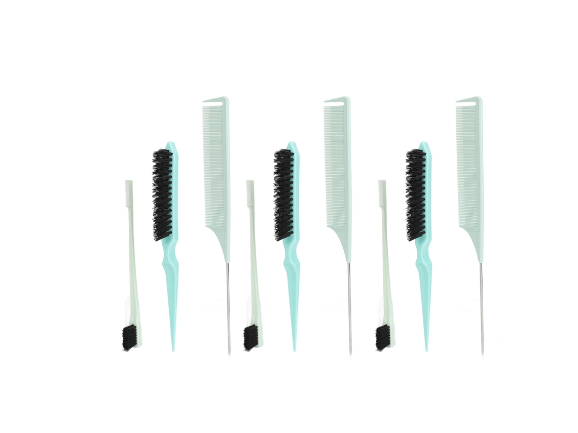 Conjunto De 3 Pentes De Estilo Para Cabelo E Barba Com Cerdas De Nylon Macias E Design Antiderrapante Para Estilistas Profissionais