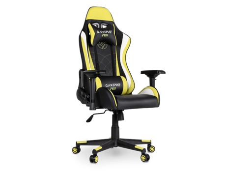 Cadeira de jogos GAMEPLAY PRO YELLOW para secretária e jogadores, cor amarela MC HAUS