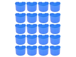 Primerox 20 comedouros para pássaros, plástico, para gaiola, papagaio, azul | S/BRAND