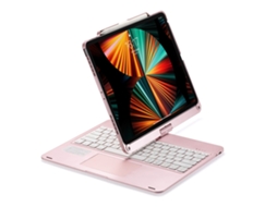 Capa Com Teclado Bluetooth Retroiluminado E Touchpad Rotação 360° Para Ipad Mini 6 8.3 Polegadas Português