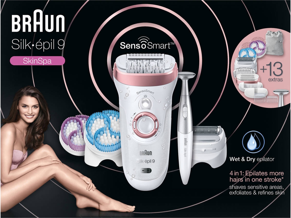 Depiladora BRAUN Senso Smart 9980 Skin Spa (Arranque - Multi-zonas - Recarregável)