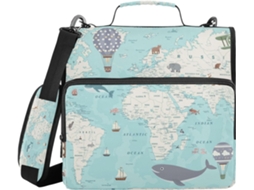 Pasta organizadora com zíper e altura de ombro, várias bolsas de 3,8 cm, 3 bolsas de armazenamento no formato chinês, pasta de material