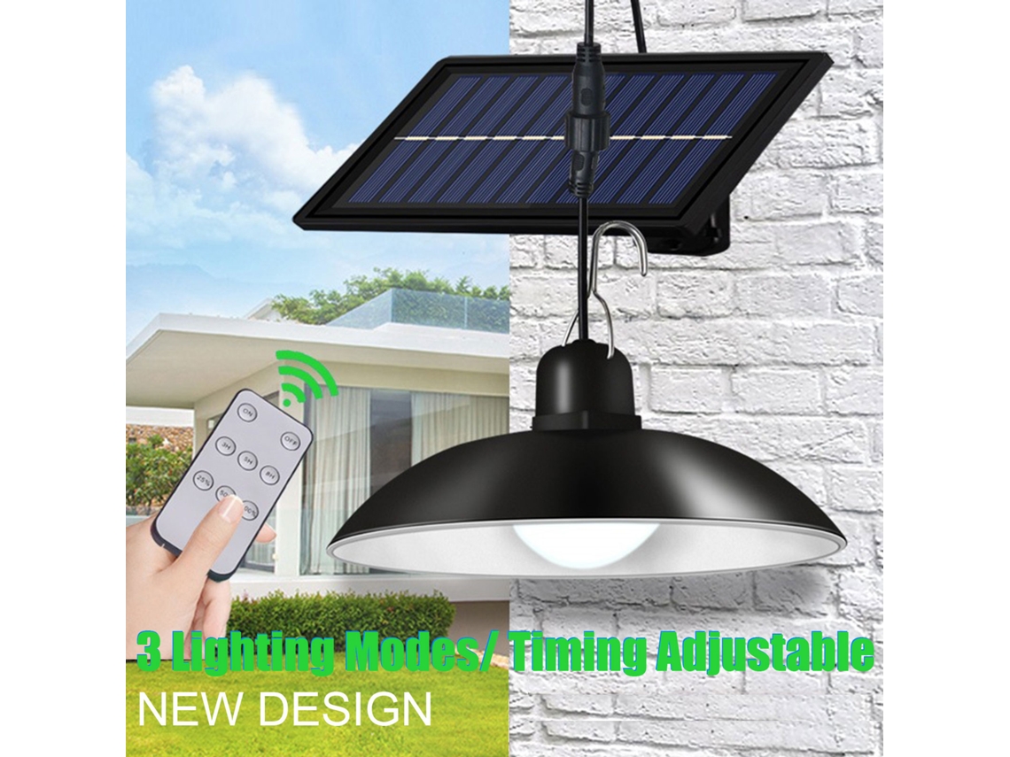 Lâmpada de Chandelier Solar Led IP65 com Controle Remoto 3 Níveis de Brilho 30W S/MARCA