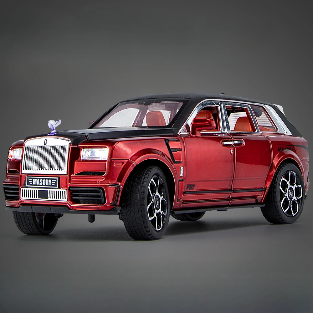 (vermelho Cullinan) 1:24 - Miniatura De Carro - Carroceria Em Liga Metálica - Som E Luz Simulados