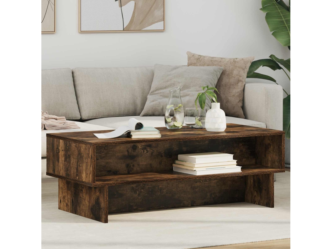 Vidaxl Mesa De Centro Carvalho Defumado 100 X 46 X 35 Cm