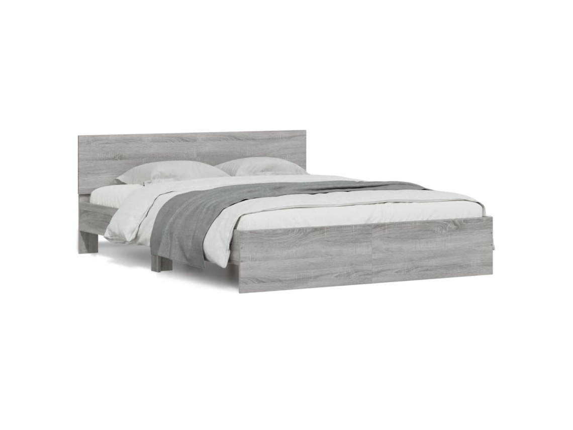 Estrutura de Cama com Cabeceira Cinzento Sonoma MAISON EXCLUSIVE (140x200 cm)
