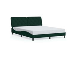 Estrutura de Cama Sem Colchão Veludo Verde Escuro MAISON EXCLUSIVE (160x200 cm)