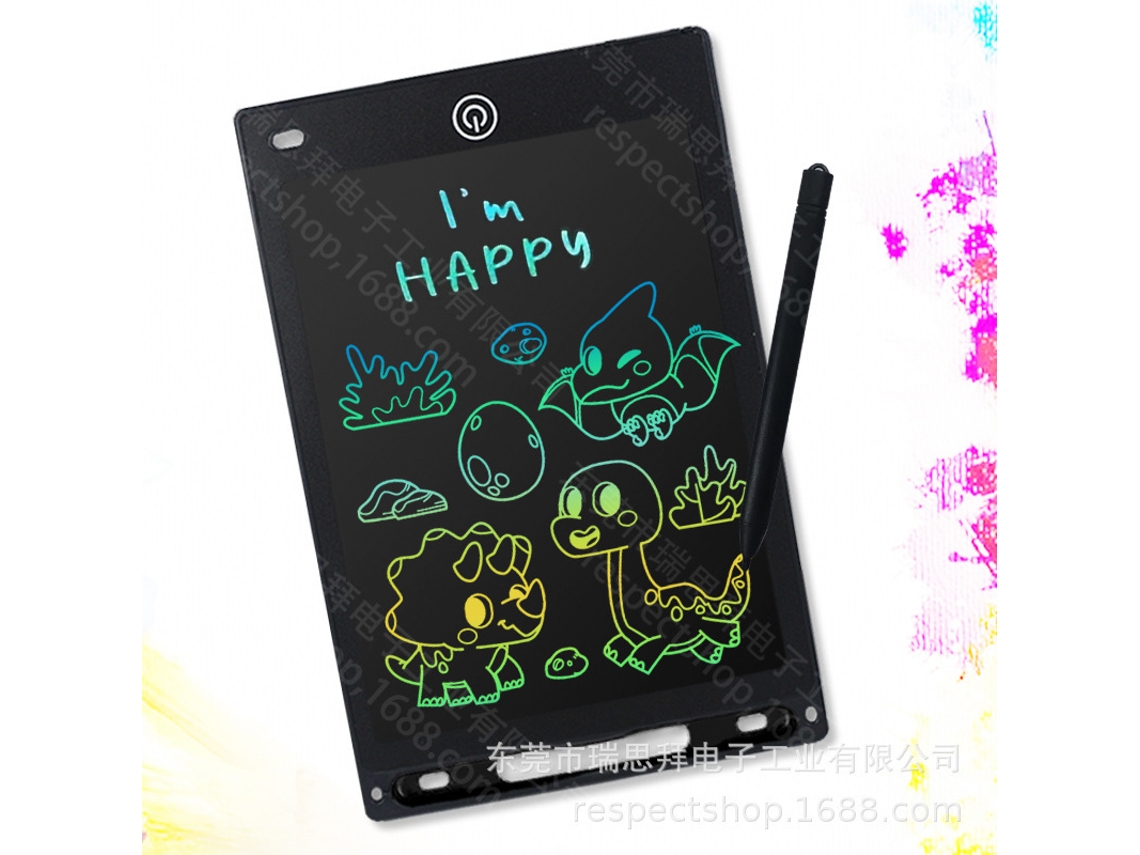Quadro de Escrita Lcd, Brinquedo Eletrônico de Desenho para Criançastela Preta Colorida de 8,5 Polegadas CHENNNLS