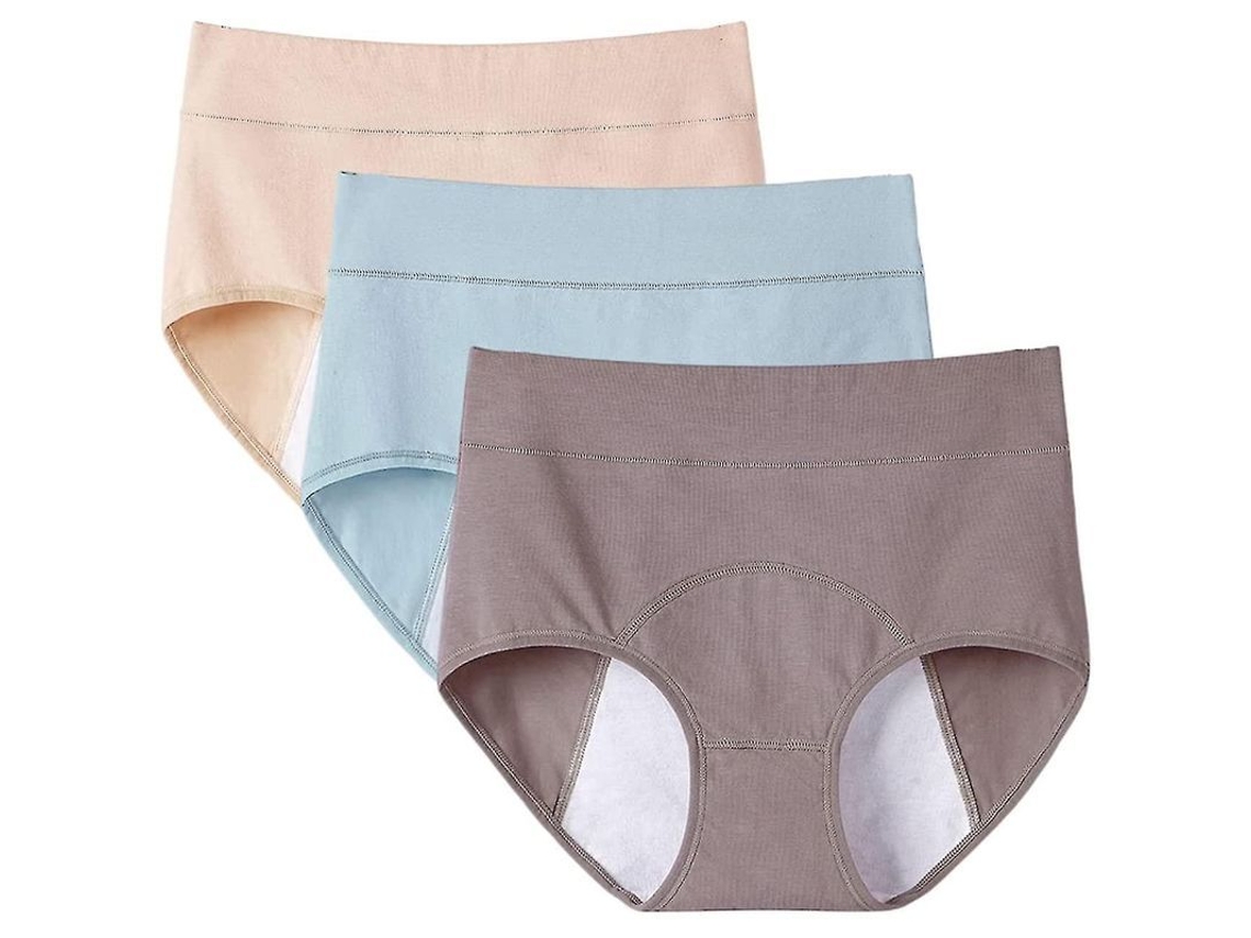 Calcinhas Menstruais com Revestimento Anti vazamento, Confortáveis e Laváveis para Proteção Segura no Ciclo Menstrual Azul X Café X Cor da Pele