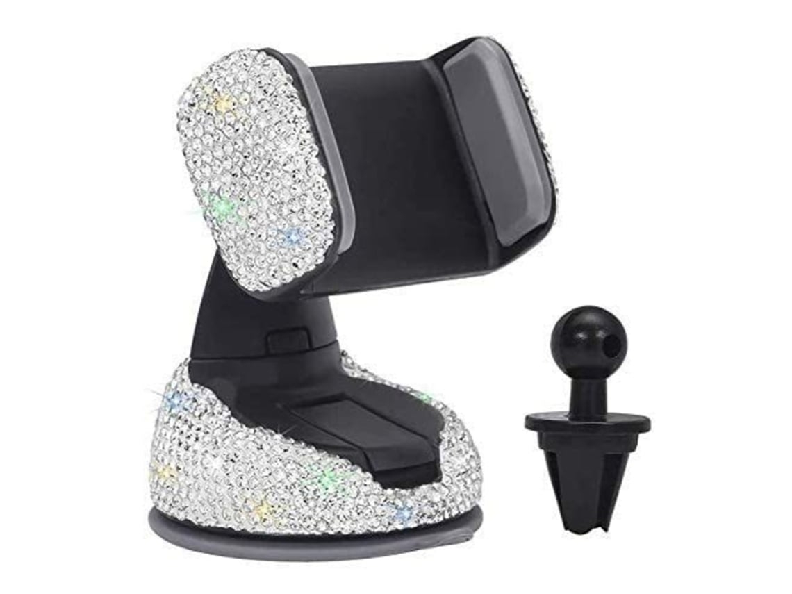 Suporte Auto Carro Strass Bling Universal Brisa Painel Lalamoli Vidro Branco