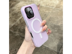 Capa Para Iphone 17 Pro Max Roxa Clara, Fosca, Magnética, Em Gel.