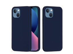 Capa De Silicone Para Iphone 14 - Cor Sólida, Proteção Fina E Antiaderente - Azul Meia-noite