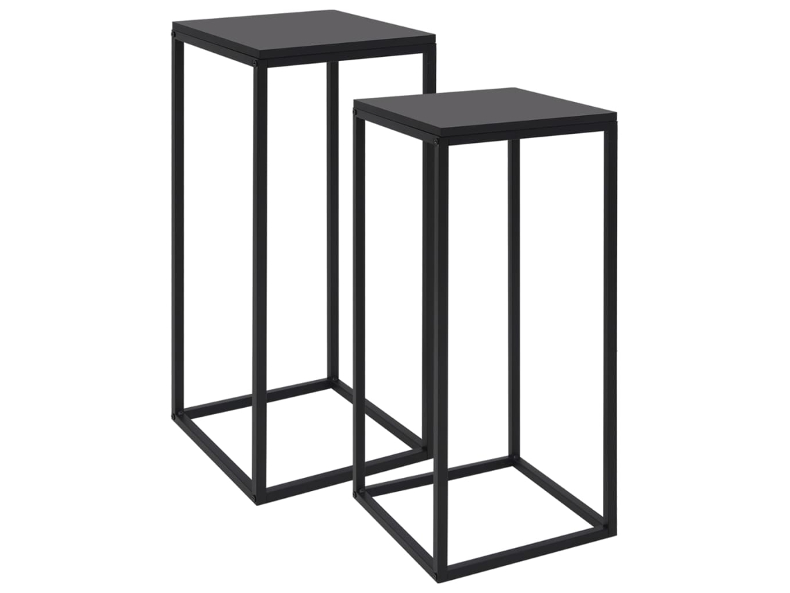Side Table, Side Tables Vidaxl Preto Aço