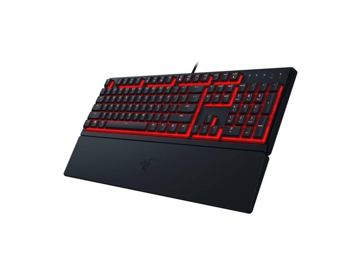 Teclado para Jogos com Retroiluminação com Fios Ornata V3 X com Apoio Magnético para O Pulso Preto RAZER