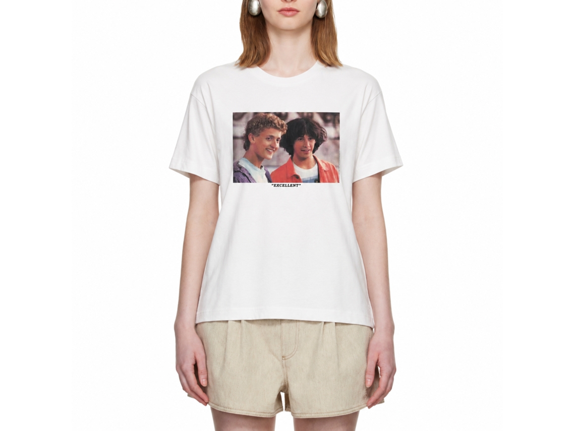 Rockinstone Bill And Ted Excellent Heads White Adult T-shirt Size:m
