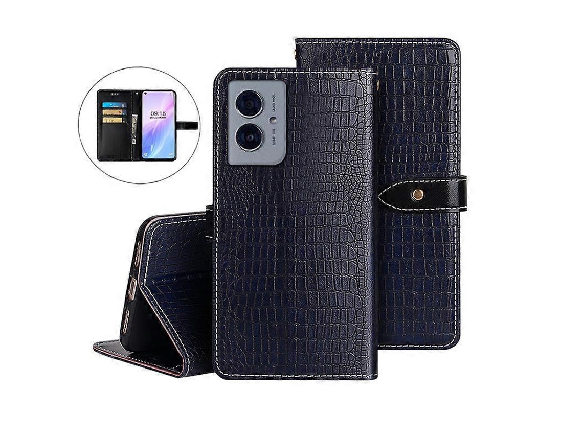 Capa Para Celular Idewei Em Couro Com Textura De Crocodilo Para Motorola Moto G55 5g