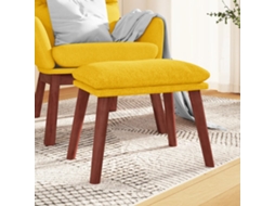 Vidaxl Apoio De Pés 45x29,5x35 Cm Tecido Amarelo Mostarda