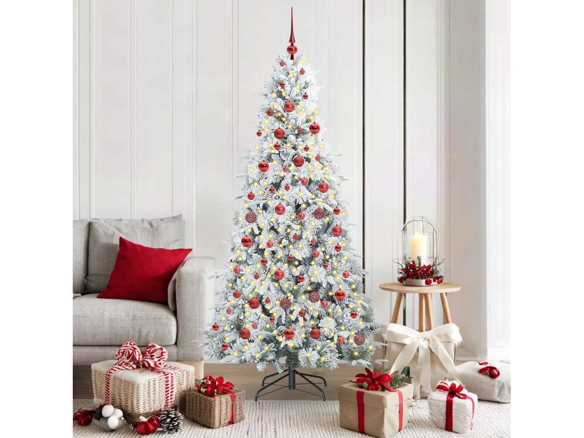 Vidaxl Árvore De Natal Articulada Artificial Branco 180 Cm Pe E Pvc