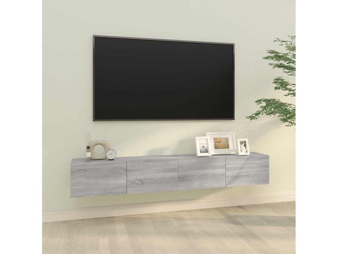 Vidaxl Armários Parede 2pcs 100x30x30 Cm Derivados Cinza Sonoma