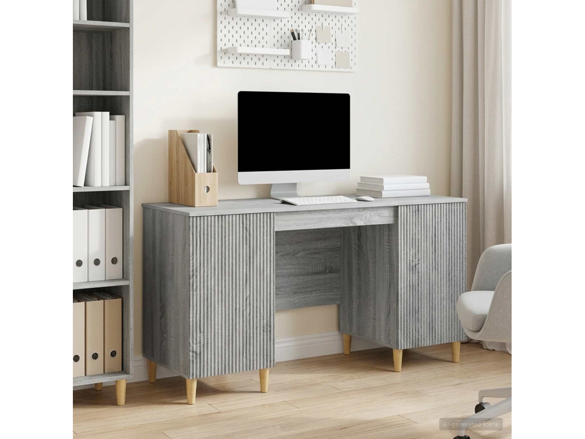 Vidaxl Mesa Sonoma Cinzento 142,5 X 50 X 75 Cm Derivados De Madeira