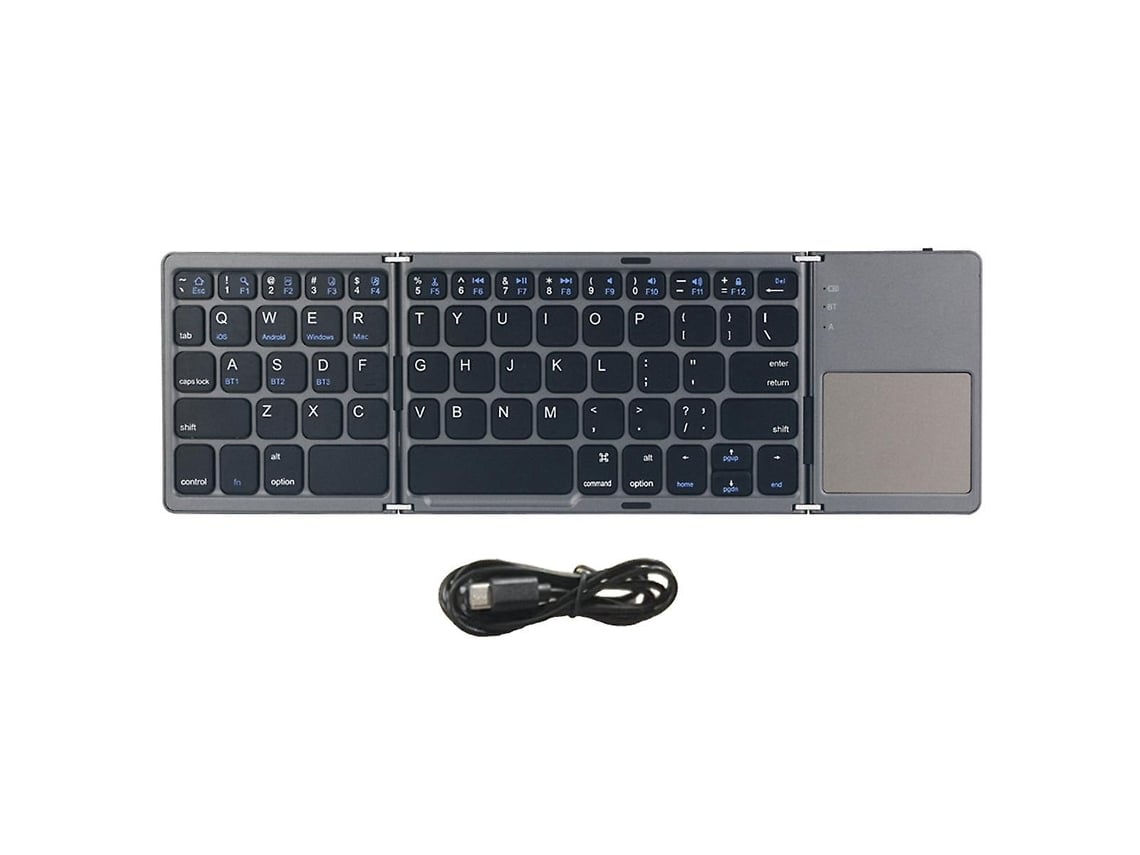 Teclado Bluetooth sem fio dobrável Slowmoose com trackpad para tablets e celulares iOS/Android/Windows