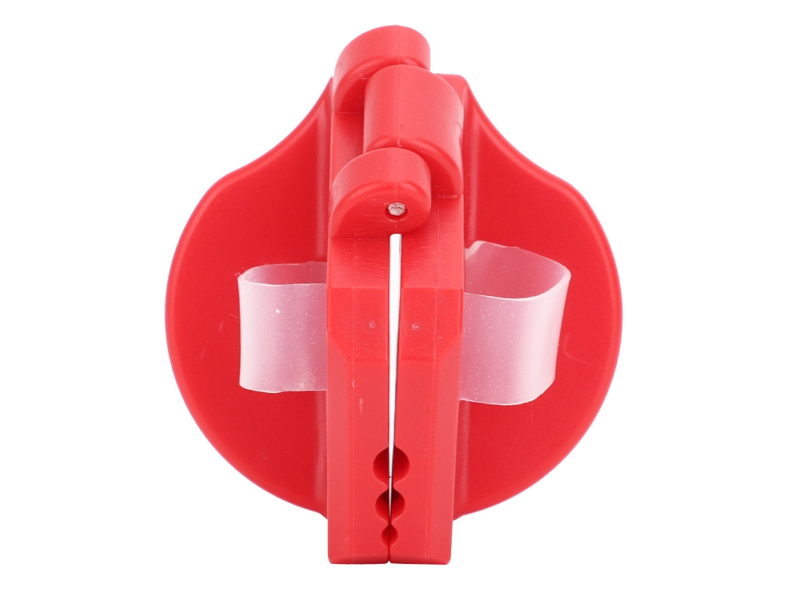 Protetor de dedos de plástico vermelho para pregos e martelo, acessório para ferragens que suporta pregos.
