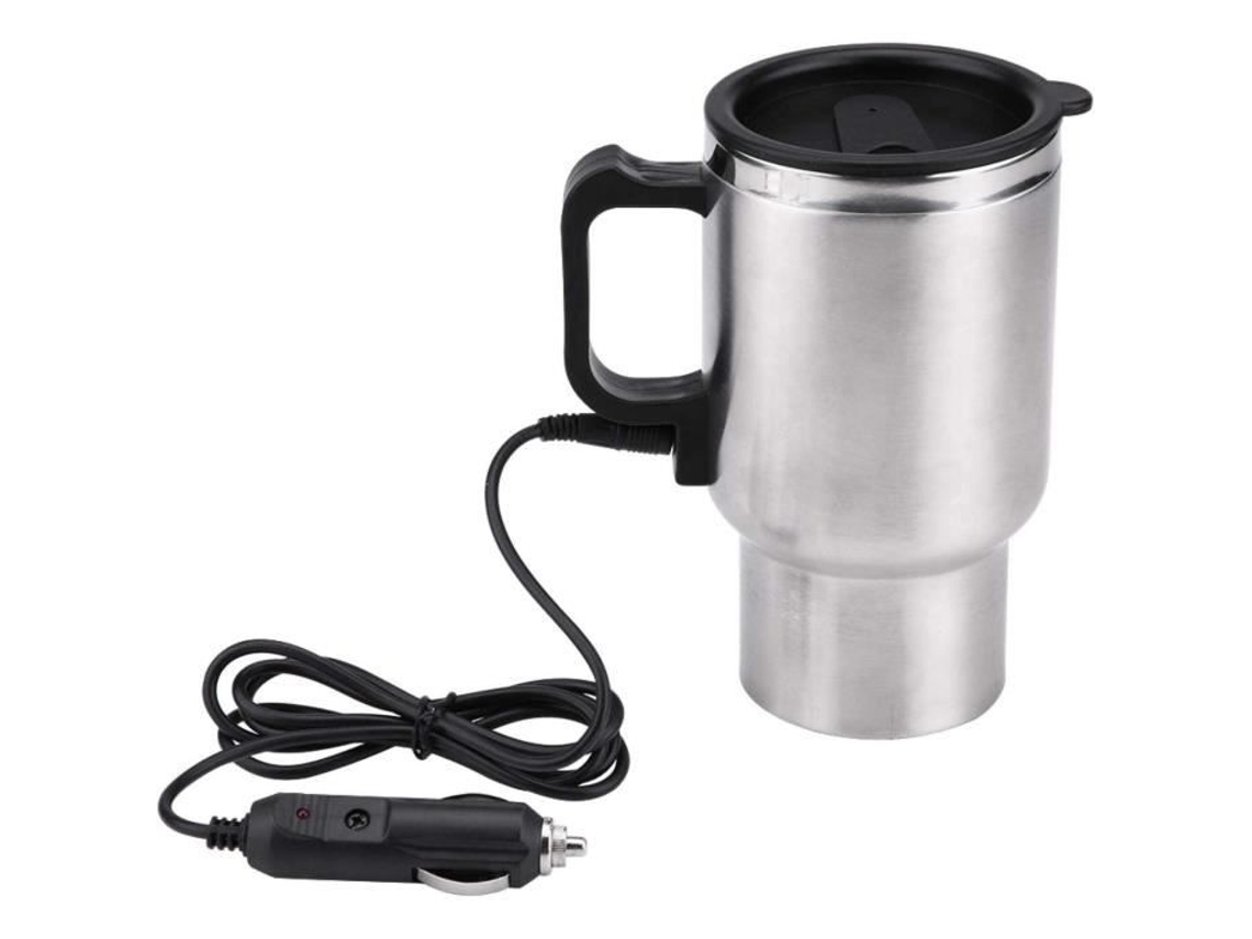 Hlyjoon Copo de Aquecimento de Carro 12V 450Ml de Aço Inoxidável Portátil Chaleira Xícara de Café Copo Elétrico A578 AUCUNE