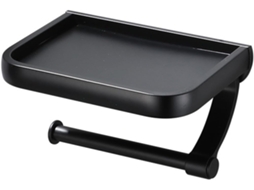 Suporte Para Papel Higiênico Didiseaon Em Alumínio Reforçado, Preto, Com Prateleira Para Celular, Fácil De Instalar No