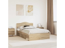 Vidaxl Estrutura Da Cama Com Cabeceira Sonoma 120 X 190 Cm
