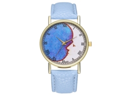Reloj De Cuarzo Elegante Unisex Moda Casual Pulsera Regalo Azul Claro
