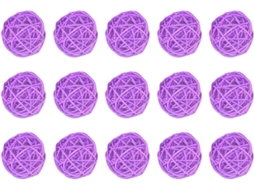 Conjunto 15 Bolas Rattan Roxas 5 Resistentes Desgaste Ideais Decorações Natalinas Criativas Projetos Diy GOKOCO
