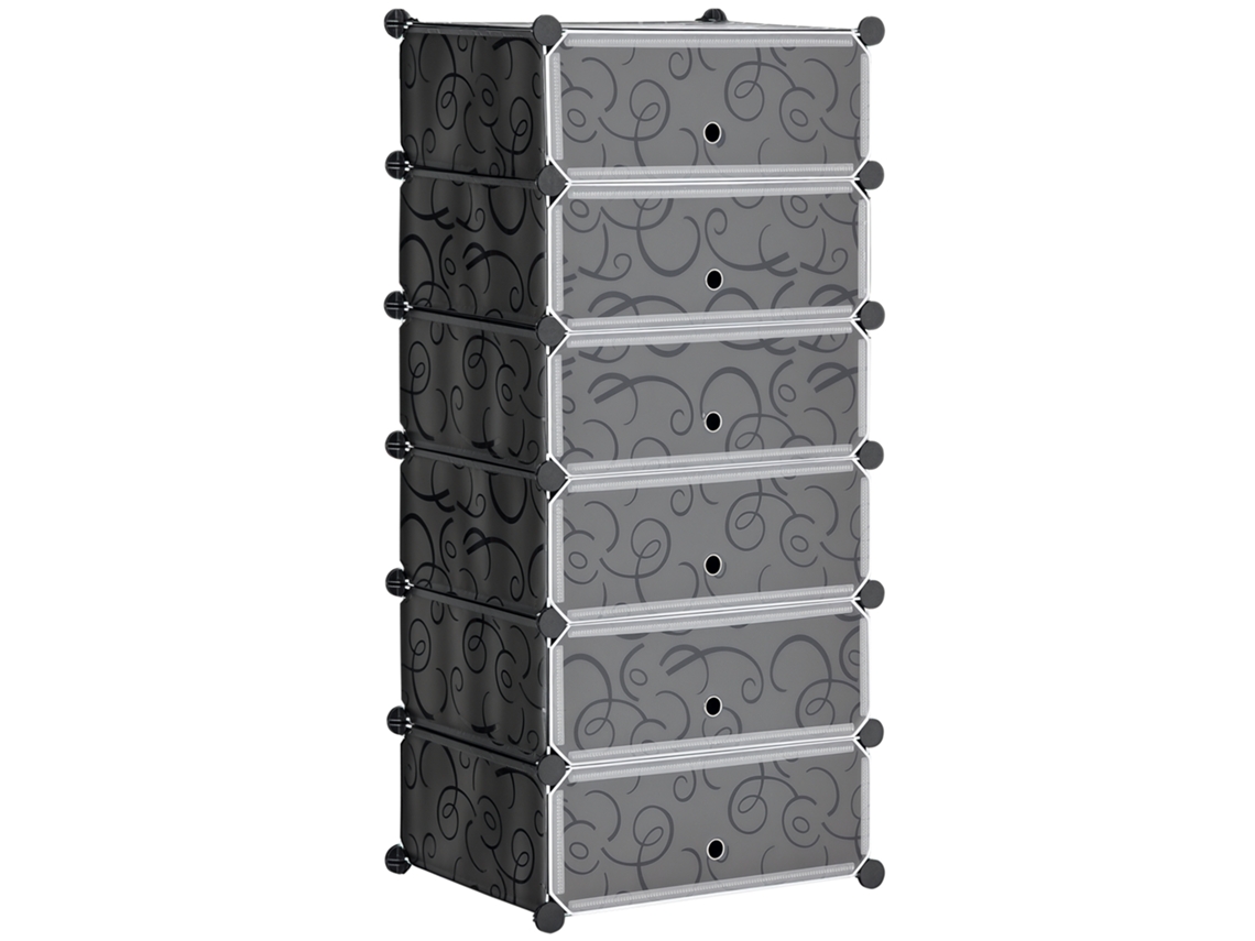 Prateleiras Modulares Sapatos, 49x36,5x108cm, Preto | S/MARCA
