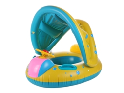 Flutuador de Piscina para Bebê com Proteção Solar e Volante