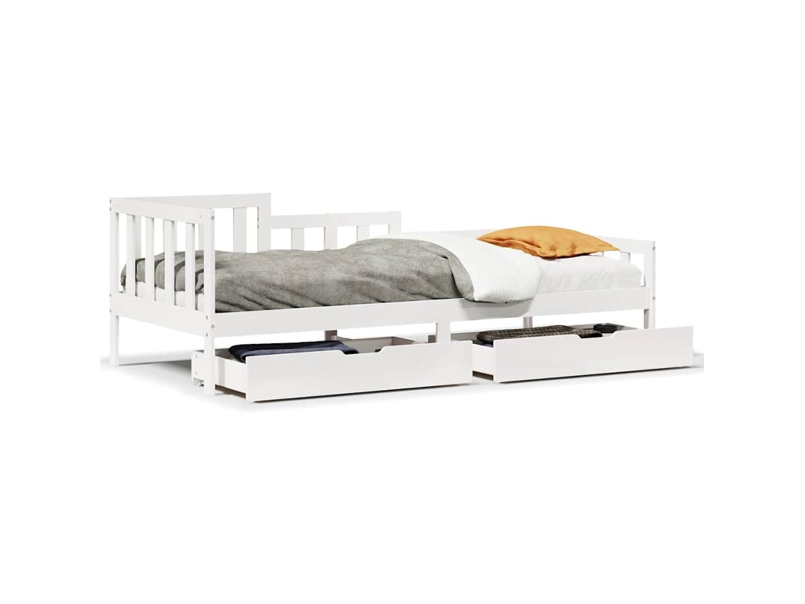 Sofá Cama com Gavetas 80x200 cm Madeira de Pinho Maciça MAISON EXCLUSIVE