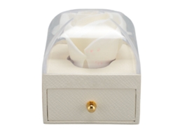 Caixa de Anel Rose Velvet para Noivado Casamento Branco