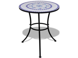 Vidaxl Mesa De Bistrô 60 Cm Mosaico Azul E Branco