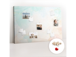 Painel De Cortiça Para Parede Mármore Em Aquarela Para O Corredor Espelharte (120x80 Cm)