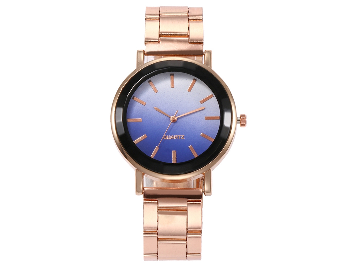 Vansvar Relógio de Pulso Feminino Casual Fashion Mostrador Gradiente Cor Azul Quartzo