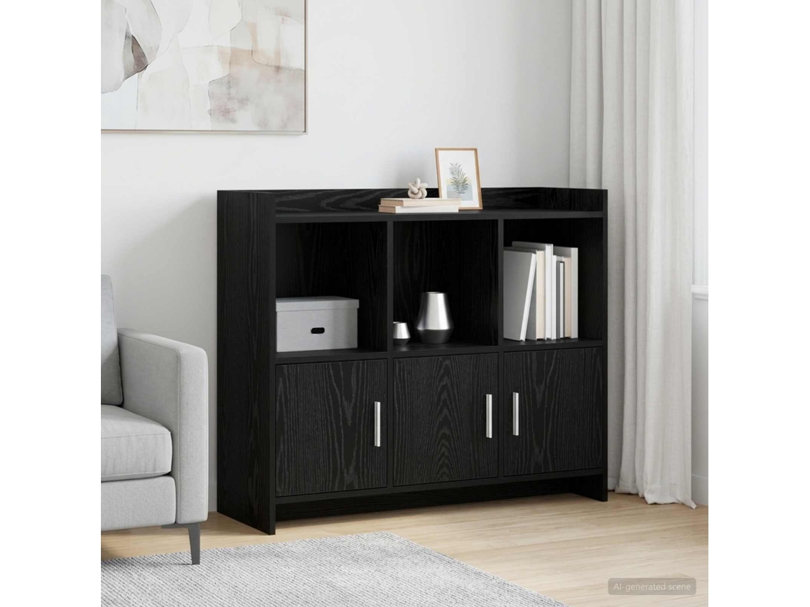 Vidaxl Buffet Carvalho Preto 98,5 X 33 X 80 Cm Derivados De Madeira