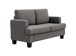 Sofá 2 Places 120 Cm Avec Coussins De Dossier Amovibles, Tissu Chenille Pour Salon, Chambre, Bureau, Gris Foncé