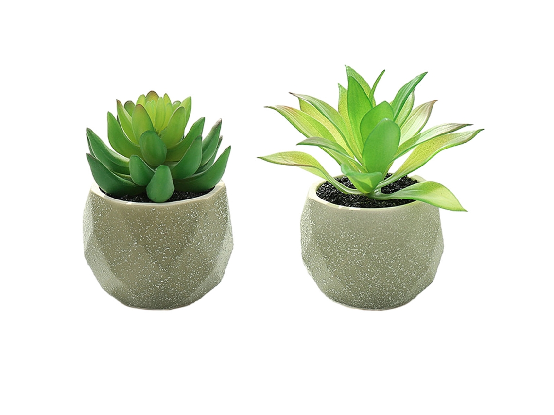 2 Peças de Suculentas de Simulação Bonsai Diamante Grande Ornamentos Pequenos Criativos para Interiores Vaso de Flor Artificial RNEMITERY