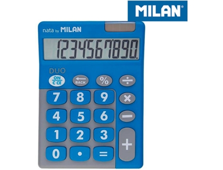 Blister MILAN Calculadora Duo 10 Digitos Azul Teclas Grandes