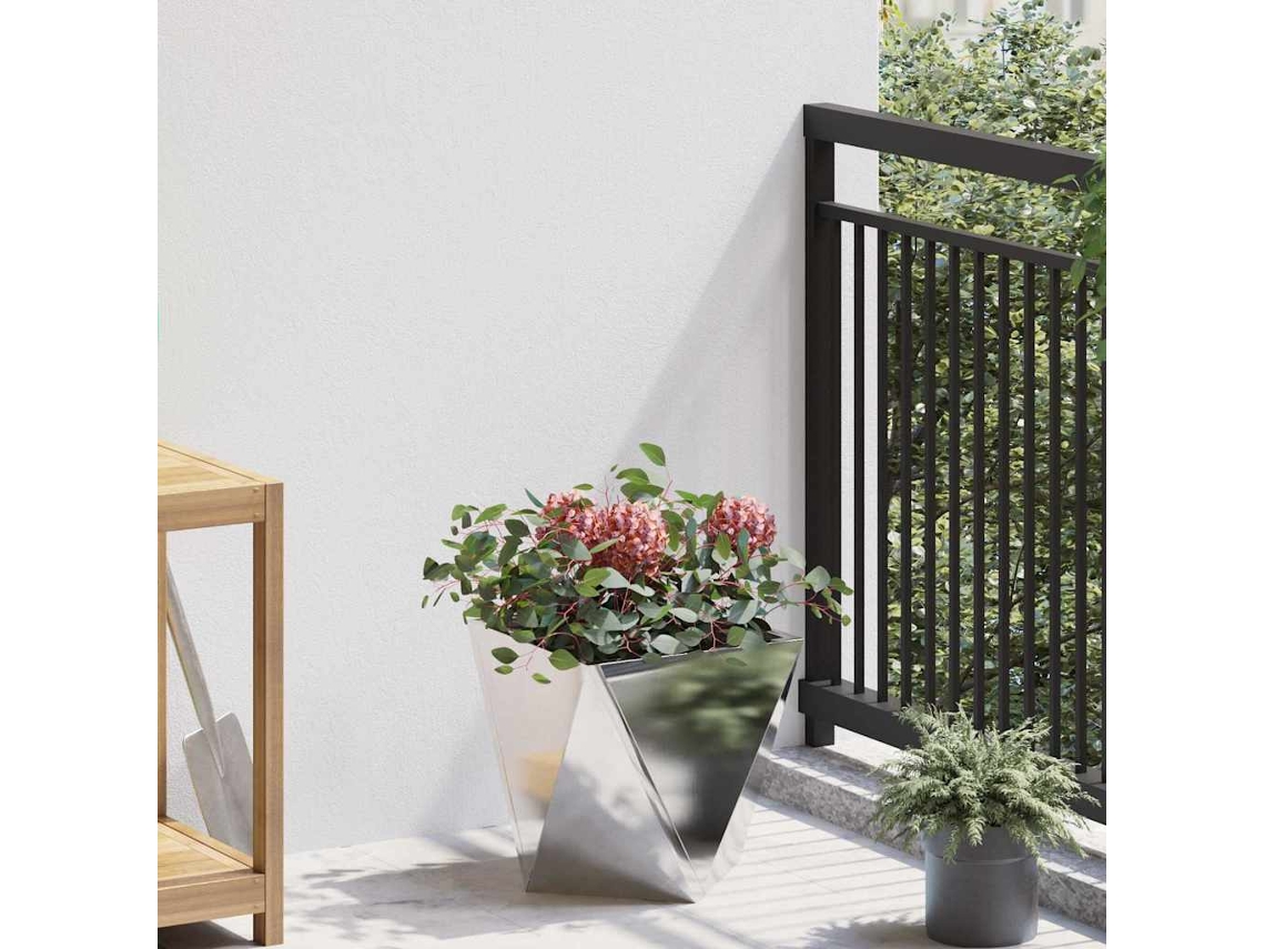 Vidaxl Floreira Prateado 30 X 30 X 30 Cm Aço Inoxidável
