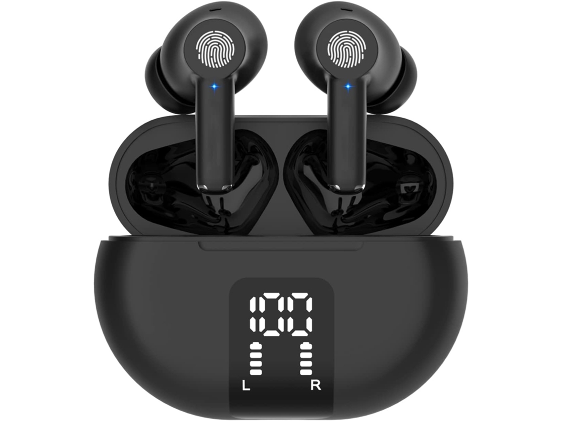 Fones TWS Ad Pro Style 101 Bt 5.3, Baixa Latência, Microfone, Toque, Hifi, Ipx6, Led Preto JIAPEI