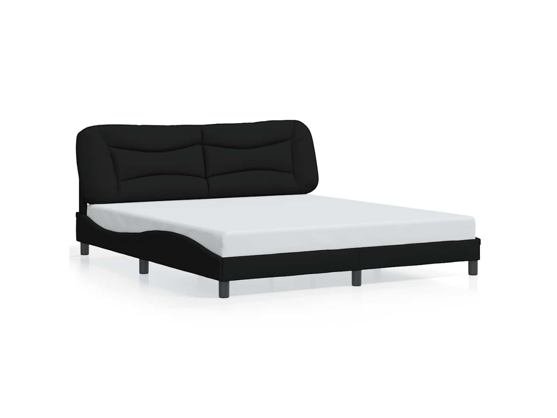 Estrutura de Cama sem Colchão Hvar 180x200 cm tecido preto MAISON EXCLUSIVE