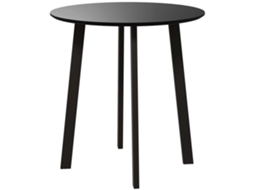 Mesa Redonda Preta 72x72x75cm, Pernas Chanfradas.-hw