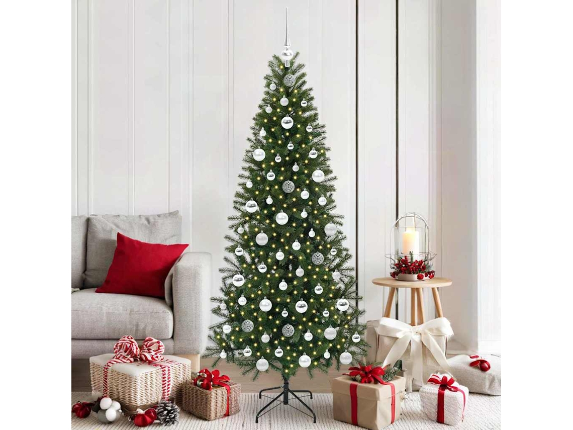 Vidaxl Árvore De Natal Artificial Com 300 Leds Verde 180 Cm Pe E Pvc