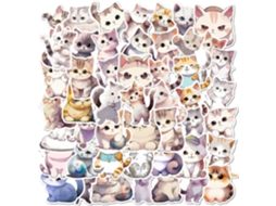 100 Peças De Adesivos Impermeáveis ​​de Gatos Fofos Para Crianças, Adesivos De Gatos Para Crianças, Adolescentes E Adultos, Adesi Aquaforge